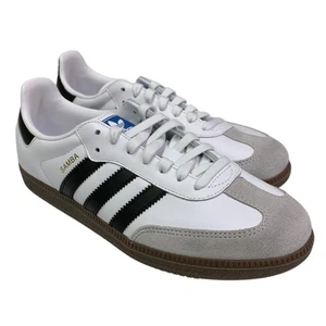 Adidas Scarpe stringate basse da uomo Samba OG in pelle e camoscio, B75806 (Bianco, 6,5) - Foto 1 di 7