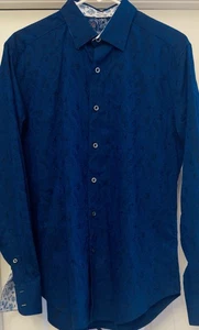 Camisa Robert Graham Para Hombre Azul Real Estampado Paisley "Andretti" Abotonada Pequeña - Imagen 1 de 8