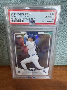 2024 Topps Chrome 50/50 Shohei Ohtani Refractor HR #17 Jersey # PSA 10 (POP 6) - Picture 1 of 3