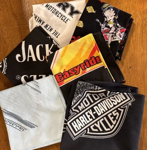 Lote 6 Bandanas Moto Harley, Jack Daniels, Easy Rider, Betty Boop, Vic De Colección - Imagen 1 de 8