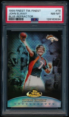 1999 Topps Team Finest John Elway #T6 Blue Refractor /150 Graded PSA 8 NM-MT - Image 1 of 2