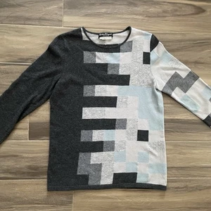 Suéter Salvatore Ferragamo Lana Cachemira Mujer Mediano Bloques Geométrico - Imagen 1 de 8