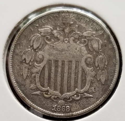 1868 Shield Nickel Philadelphia Mint #379 Cover