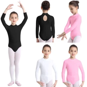 Kids Girls Leotard Workout Jumpsuit Class Bodysuit Performance Rompers Stage - Picture 1 of 36