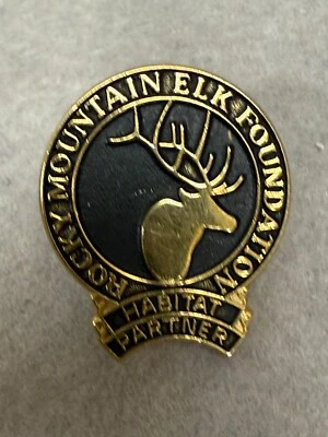 Prendedor insignia solapa miembro socio hábitat fundación alces de las Montañas Rocosas de colección Foto 1 de 3
