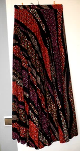 Maxi Rock bunt rot schwarz lang Boho Schlamper zipfelig PLISSE FALTEN 36 38 S M - Bild 1 von 4