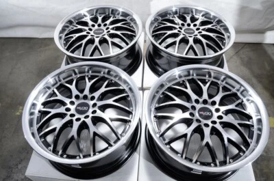 17" Wheels Rims Black Polish 5x100 5x114.3 VW Beetle Golf Jetta Toyota Corolla - Image 1 of 4
