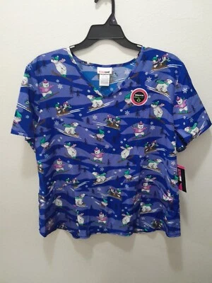 Womens Scrubstar Seasonal Print Medical Scrub Top Shirt Size 2X NWT - Image 1 of 3