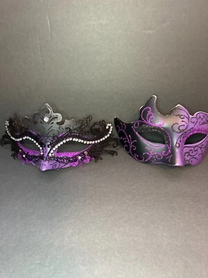 Purple High Quality Masquerade Masks Set- Buy 1 Or 2! - Image 1 of 4