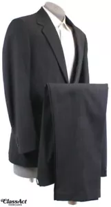 Tuta Towncraft 2 pz grigio a righe da uomo misto poliestere 40 L frontali piatti 34" W - Foto 1 di 10