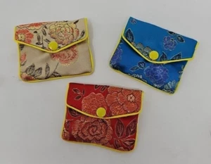 Lot of 3X Coin Purses 2.5X 3 Inches; Snap Close; Zippered Pouch - Picture 1 of 13