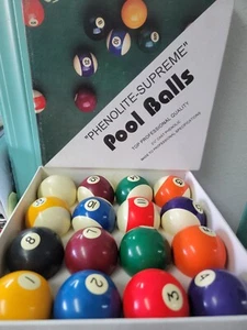 Billiard Ball Set 16 Balls 2 1/4" Cast Phenolic Phenolite-Supreme - Picture 1 of 3