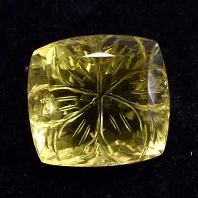 Natural 149 Ct Cushion Shape Certified Curving Yellow Citrine Loose Gemstone - Image 1 of 4