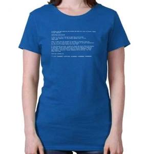 Funny Sarcastic Computer Error Screen Humor Graphic T Shirts for Women T-Shirts - Picture 1 of 8
