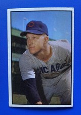 1953 BOWMAN COLOR BASEBALL-SET BREAK- WARREN HACKER #144 CHICAGO CUBS VG-EX