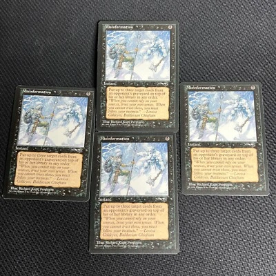 Misinformation MTG Alliances Magic the Gathering Black Playset Vintage 4 - Image 1 of 4
