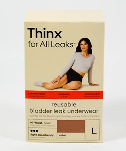 THINX for All Leaks Hi-Waist Reusable Bladder Light Leak Underwear LARGE Rose - Picture 1 of 4