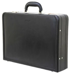 Piloten Aktenkoffer Leder 46 x33x10cm Erweiterbar Tasche Schwarz Davidts-Bowatex - Bild 1 von 6