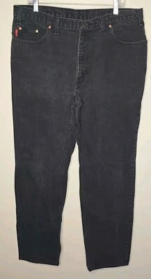 Pantalones de mezclilla Mustang de colección para hombre 36x32 negros rectos tiro medio 100 % algodón 5 bolsillos Foto 1 de 4