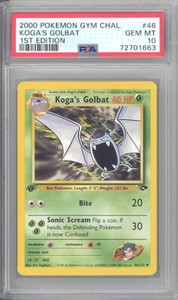 PSA 10 - Pokemon Card - Gym Challenge 46/132 - KOGA'S GOLBAT *1st Ed* - GEM MINT