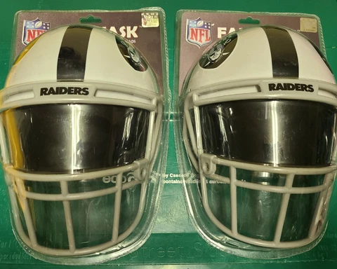 One NFL Fan Mask Oakland Las Vegas Raiders helmet design In The Original Package Cover