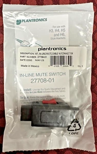 POLY Plantronics 27708-01 Interruttore muto in linea per cuffie serie H & HW QD NUOVO - Foto 1 di 3