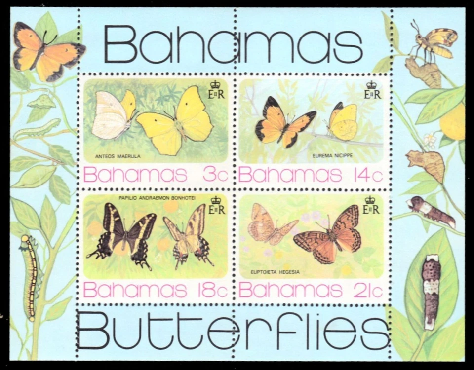 BAHAMAS 373a (SG443) - 巴哈马蝴蝶纪念表 (pb77107) — 第 1/1 张图片