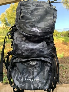 Black Camo High Sierra 55L Explorer Backpack - Picture 1 of 24