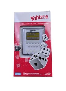 Yahtzee Handheld Electronic Dice Game Parker Brothers 2007 White Slim