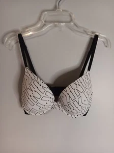 Pink By Victoria's Secret Wear Everywhere Push Up Bra Graphic Print Sz 32 D - Picture 1 of 5