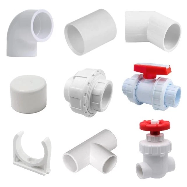 PVC White Metric Plumbing Fittings Pipe For Aquarium Fish Tank Pond Solvent Weld - Image 1 of 1
