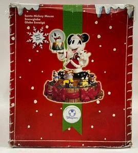 Disney Store Snowglobe Santa Mickey Mouse Christmas Deck the Halls - SEE VIDEO - Picture 1 of 12