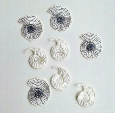 Shell Haeckel Ammonitida 8 pcs Set Handmade Embroidered Patch - Image 1 of 4