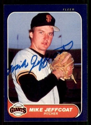 1986 Fleer Baseball #545 Mike Jeffcoat Signed Autograph (no COA) *d2 - Image 1 of 2