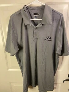 INFINITI Motors Mens XL Polo Shirt Pebble Peach Performance Embroidered Gray - Picture 1 of 16