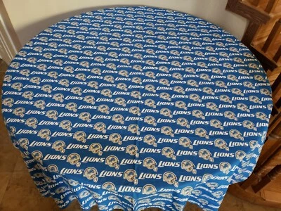 Detroit Lions Football Sports Team Tablecloth Party Table Decor Tailgate - Image 1 of 3