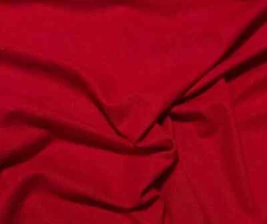 SCARLET RED Raw Silk NOIL Fabric - Picture 1 of 1
