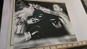 TONY DEMARCO CARMEN BASILIO DUEL HAND SIGNED AUTHENTIC PHOTO PUGALIST COA - Picture 1 of 1