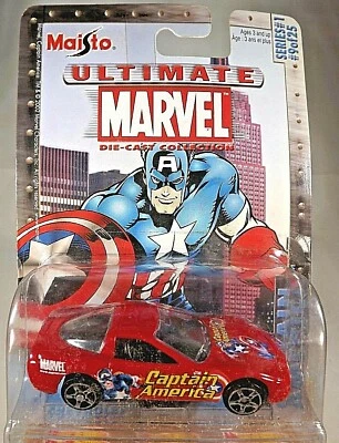 2003 Maisto Ultimate Marvel Series 1 #9/25 Captain America Chevrolet Corvette  - Image 1 of 4