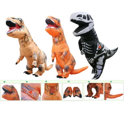 Disfraz Inflable Dinosaurio Dino Adulto o Niños Divertido Juegos con disfraces Traje de Mascota Inflable Foto 1 de 4