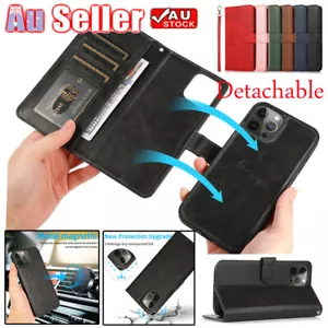 Magnet Leather Case Detachable Wallet Cover For iPhone 16 15 14 13 12 11 Pro Max - Picture 1 of 95
