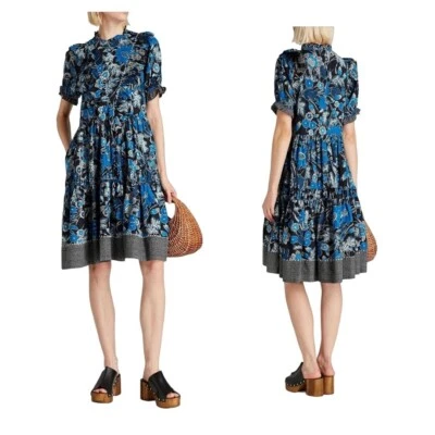 Vestido Ulla Johnson Roberta Estampado con Volantes Mezcla de Algodón, Lapiz, Talla 0, Nuevo con Etiquetas Foto 1 de 4