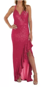 Morgan and Co. SEQUIN Dress Fuchsia Size 22W Formal Gown PARTY DRESS - Picture 1 of 3