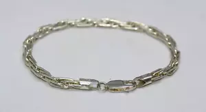 Nuovo Bracciale Donna Uomo 7" Unisex Argento Sterling Grano Italia Catena 4MM - Foto 1 di 18