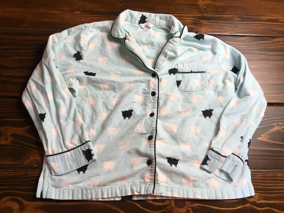 Camisa Charter Club para mujer talla grande pequeña azul blanco negro oveja ropa de dormir Foto 1 de 4