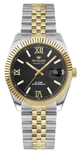 Pryngeps Damenuhr Erre X Schwarz 32mm Quarz Stahl Bicolor Gold A822/2B NE - Bild 1 von 1