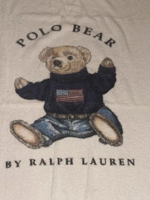 Suéter Vintage Polo Ralph Lauren Oso Bandera EE. UU. Sentado Toalla de Playa 67"x35" Foto 1 de 4
