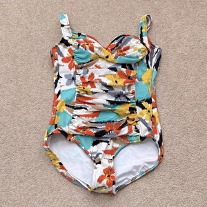 Miraclesuit Sweetheart Neck Wireless Tropical Floral One Piece Swimsuit Size 14 - Picture 1 of 9