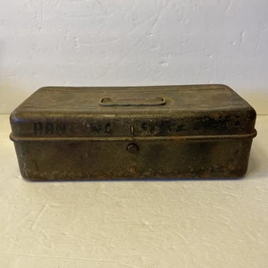 Vintage Dunlap Metall Aufbewahrung Bargeld Werkzeug Schlosskiste leichte Bastelbox Künstlerbox - Bild 1 von 9