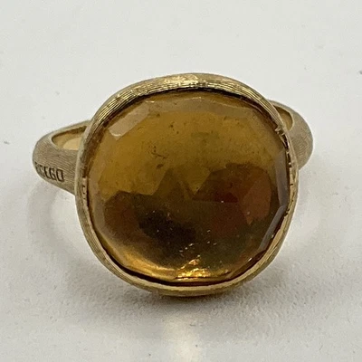 Anel Marco Bicego 18K redondo facetado citrino tamanho 7,25 8,3g feito na Itália - Imagem 1 de 4